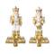 Glitzhome® Christmas Resin Nutcracker Stocking Holder Set